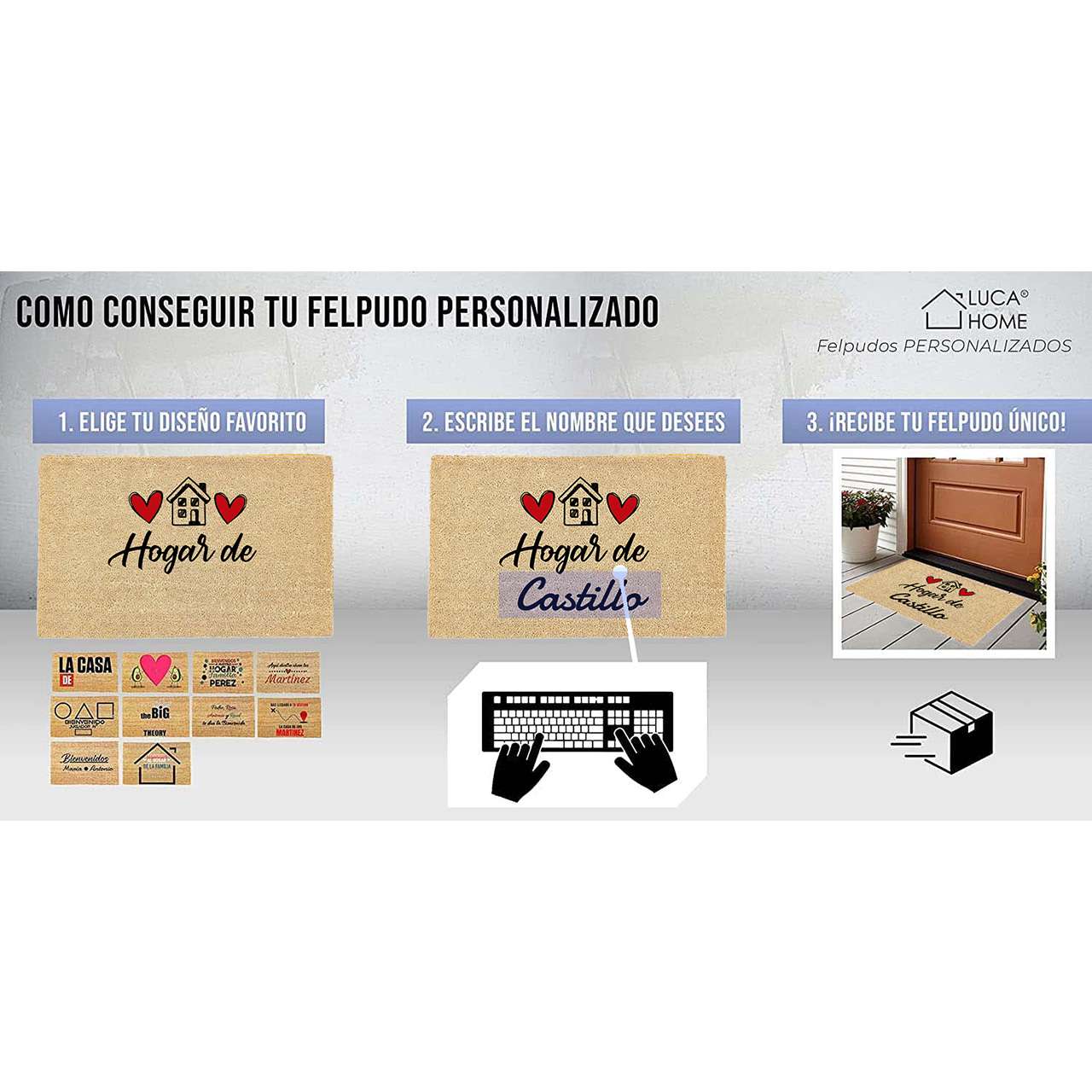 Felpudo de coco personalizado 40x70 - Casa Hogar 2 - Imagen 2