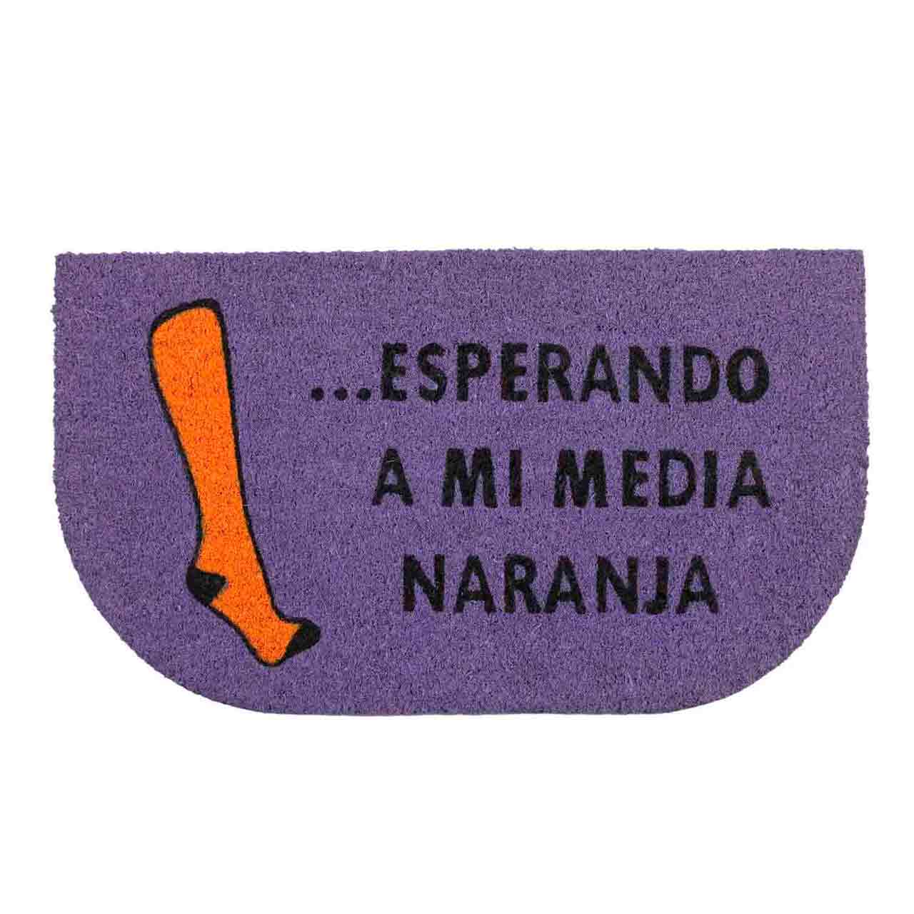 Felpudo de coco antideslizante 40x70 - Esperando media naranja