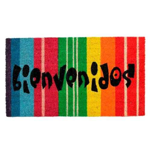 Felpudo de coco antideslizante 40x70 - Bienvenidos arcoiris