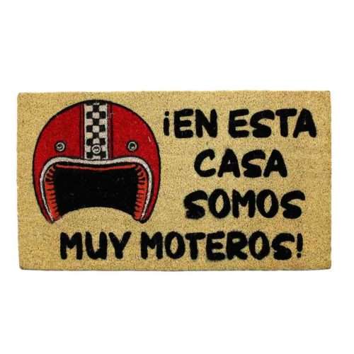 Felpudo de coco antideslizante 40x70 - En casa somos muy moteros