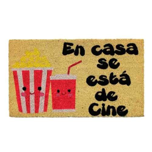 Felpudo de coco antideslizante 40x70 - En esta casa se esta de cine