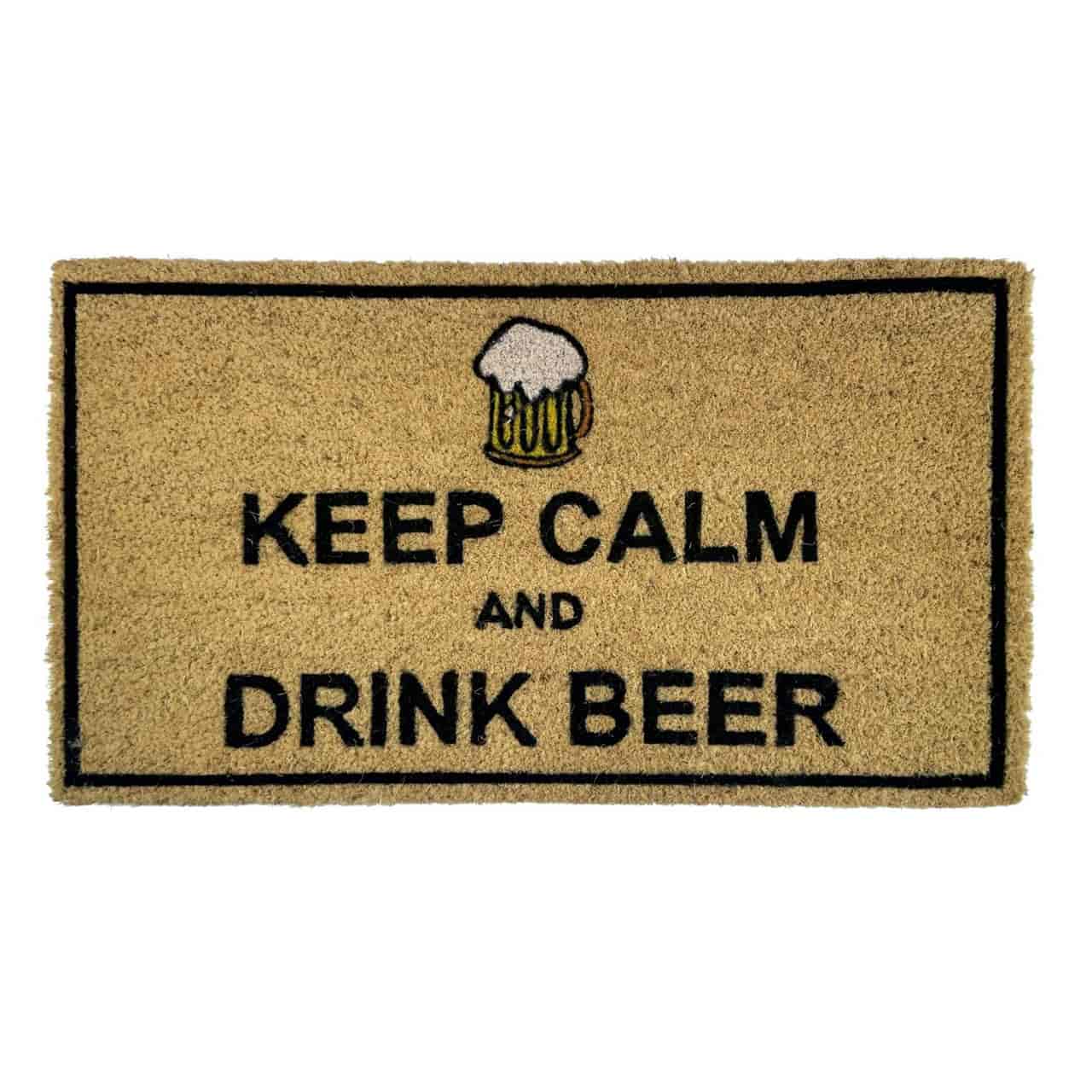 Felpudo de coco antideslizante 40x70 - Keep Calm and Drink Beer