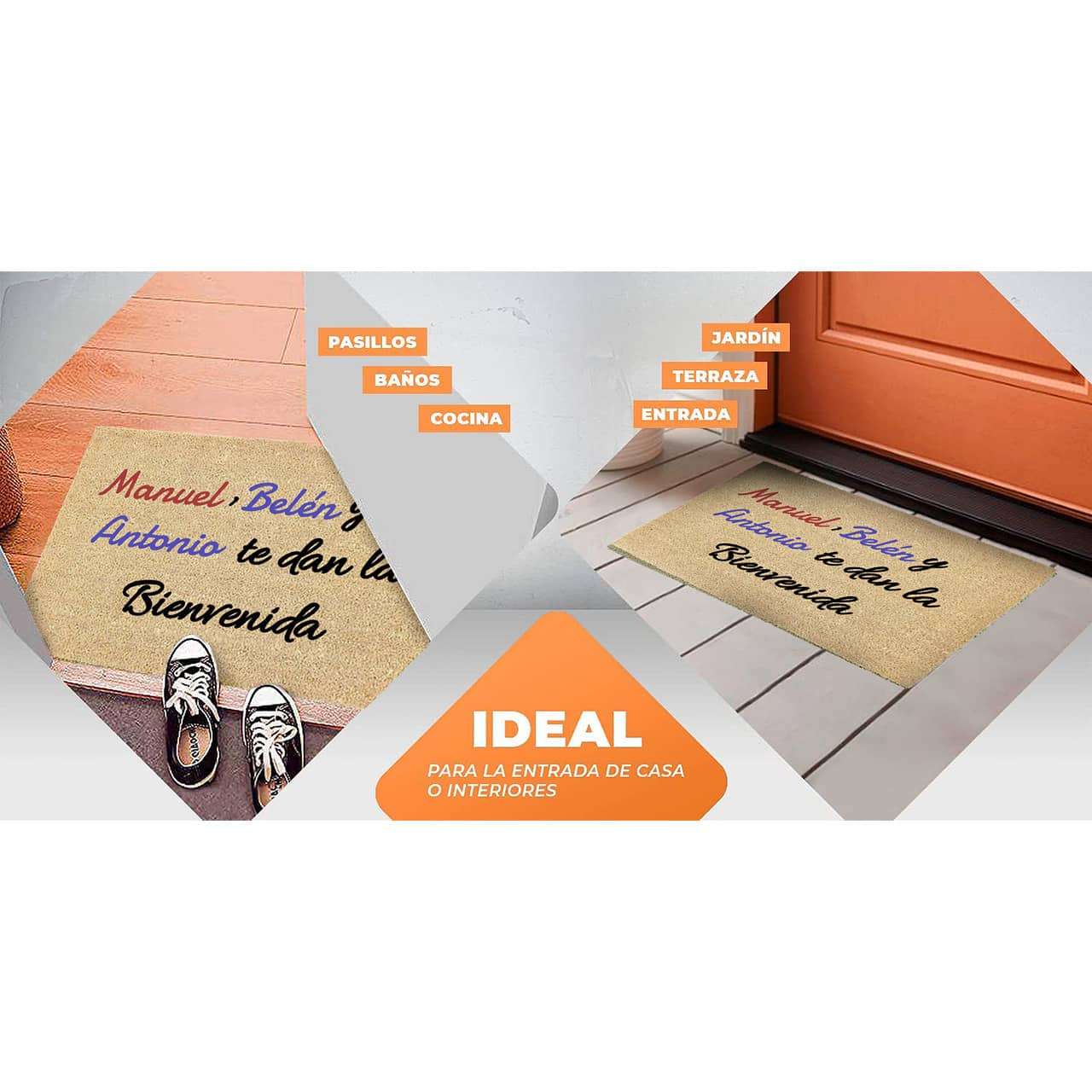 Felpudo de coco personalizado 40x70 - Bienvenida 3 - Imagen 5