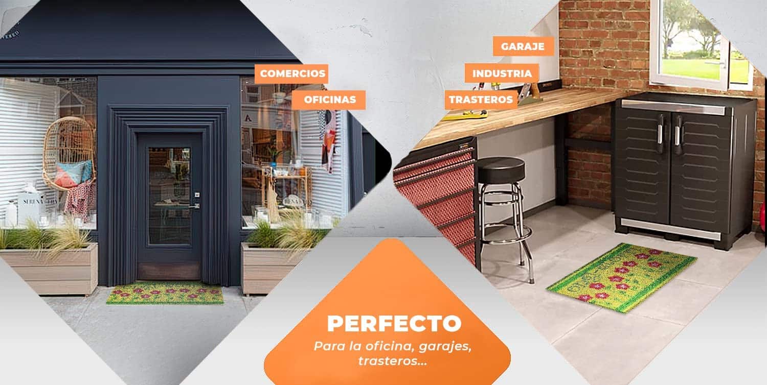 Felpudo de coco antideslizante 40x70 - Ongi Etorri flores - Imagen 6