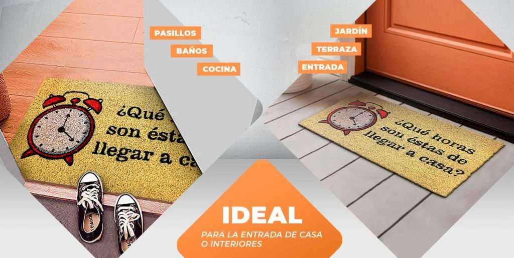 Felpudo de coco antideslizante 40x70 - ¿Que horas son estas de llegar a casa? - Imagen 5