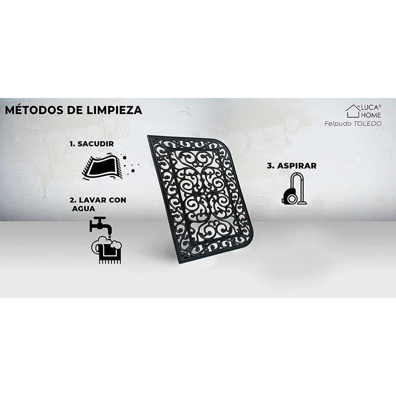 Felpudo de goma 45x75 antideslizante Toledo - Canteado - Imagen 6