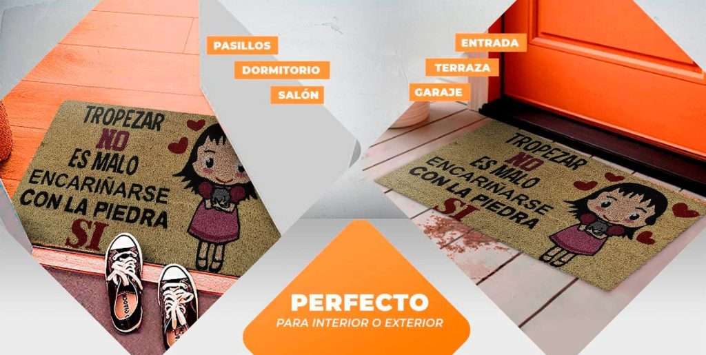 Felpudo de coco antideslizante 40x70 - Tropezar no es malo - Imagen 5