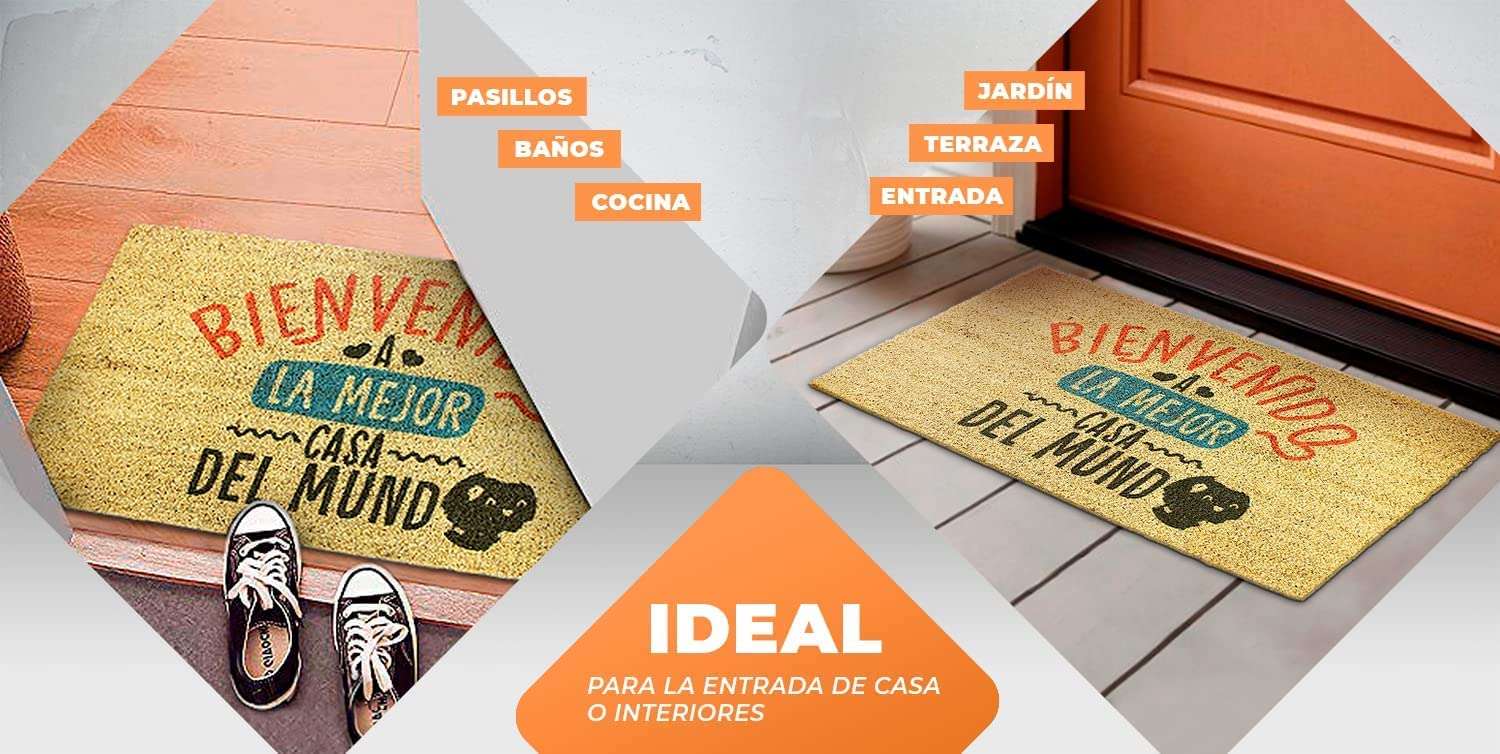 Felpudo de coco antideslizante 40x70 – mejor casa del mundo - Imagen 4