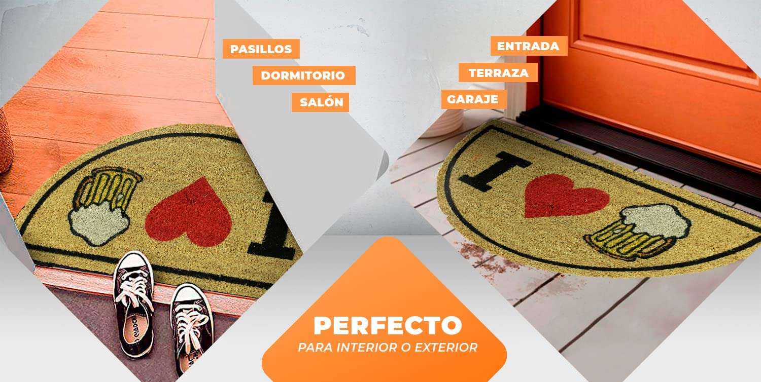 Felpudo de coco antideslizante 40x70 - I love beer - Imagen 5