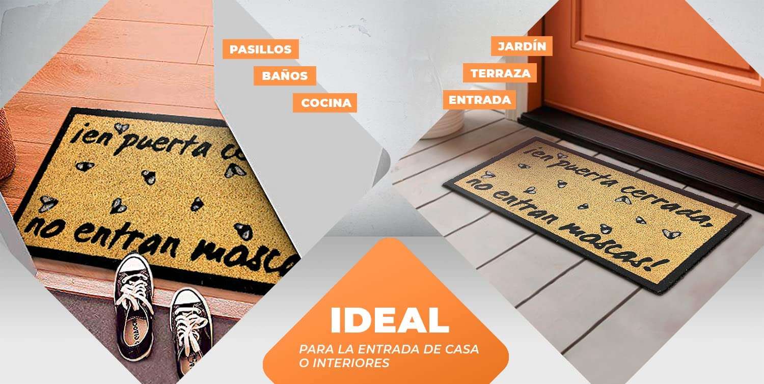 Felpudo de coco antideslizante 40x70 - En puerta cerrada no entran moscas - Imagen 5