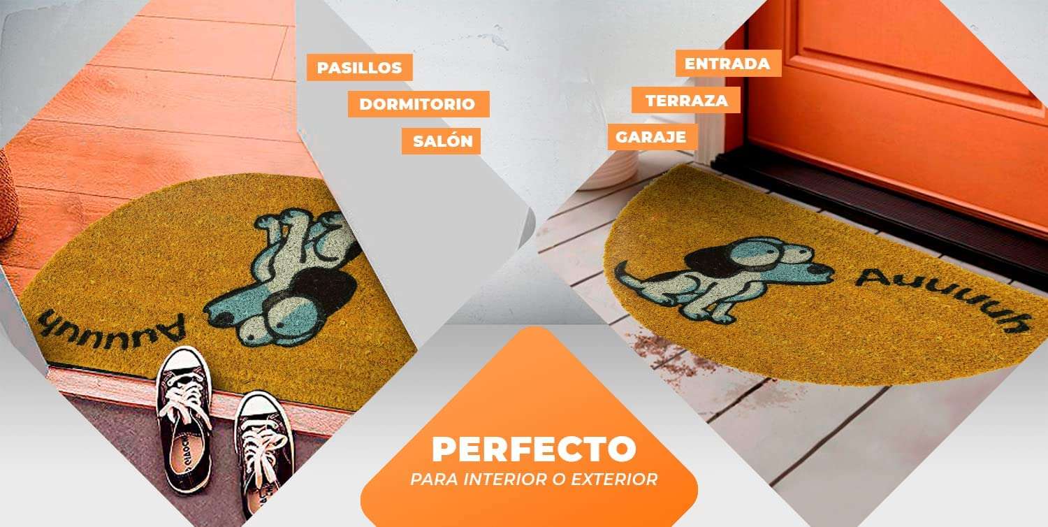 Felpudo de coco antideslizante 40x70 - Perro auuu - Imagen 5