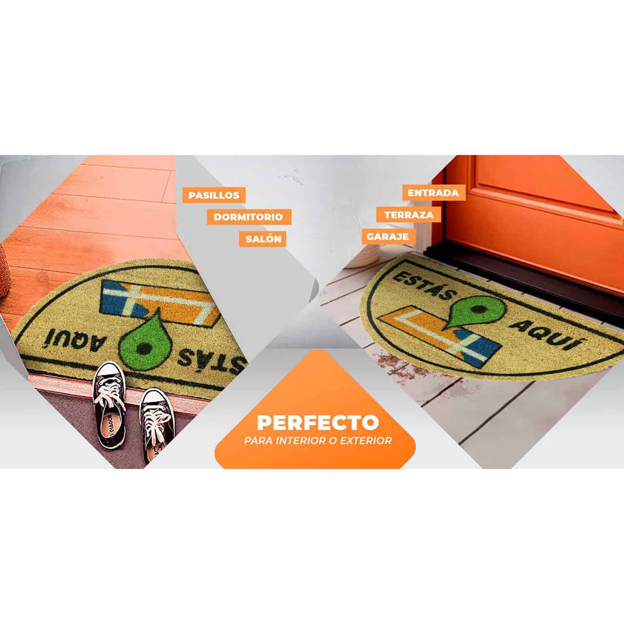 Felpudo de coco antideslizante 40x70 - Estas aqui - Imagen 5