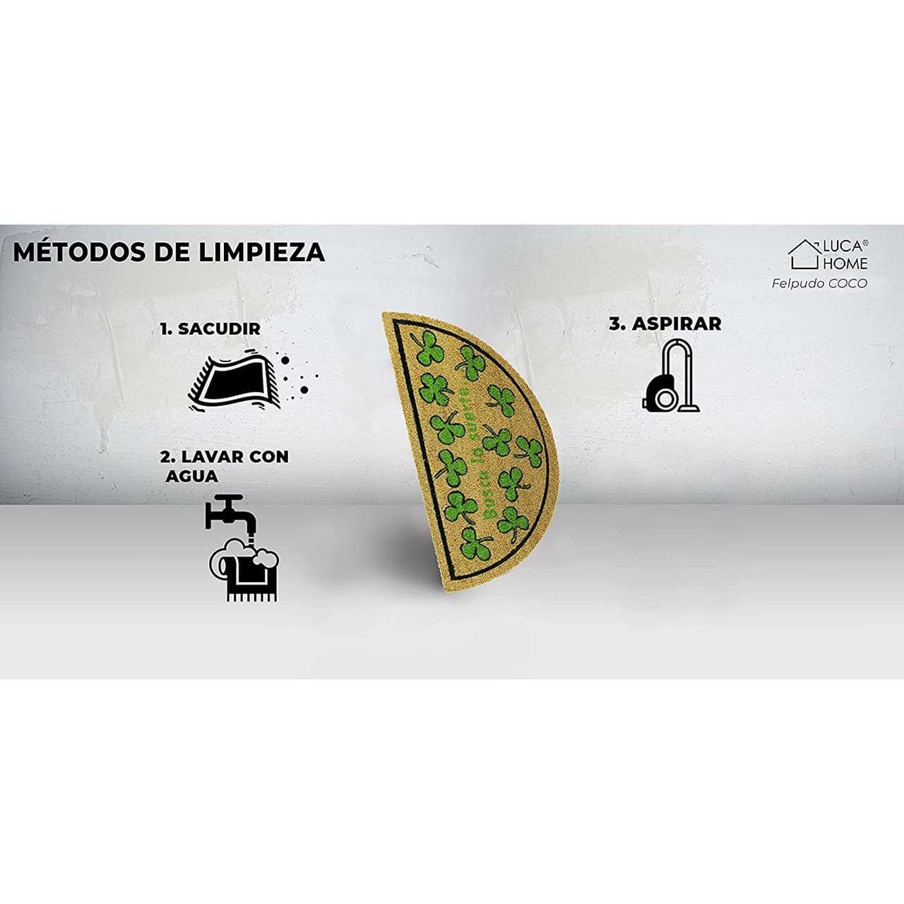 Felpudo de coco antideslizante 40x70 - Treboles - Imagen 7