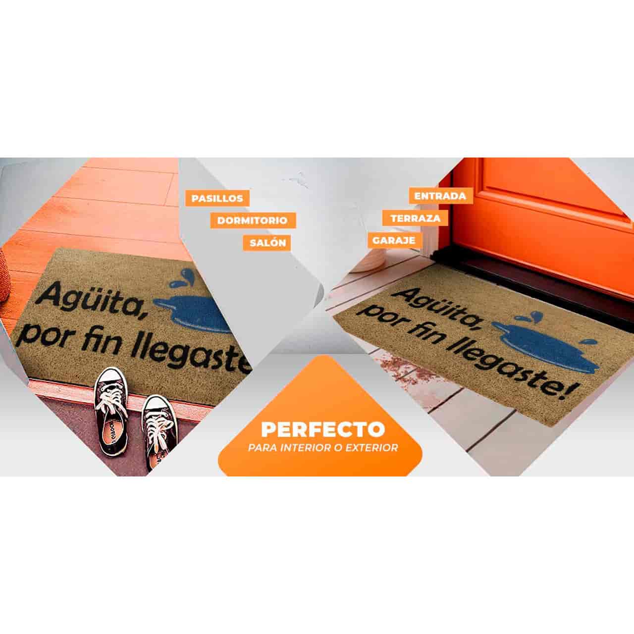 Felpudo de coco antideslizante 40x70 - Aguita por fin llegaste - Imagen 5