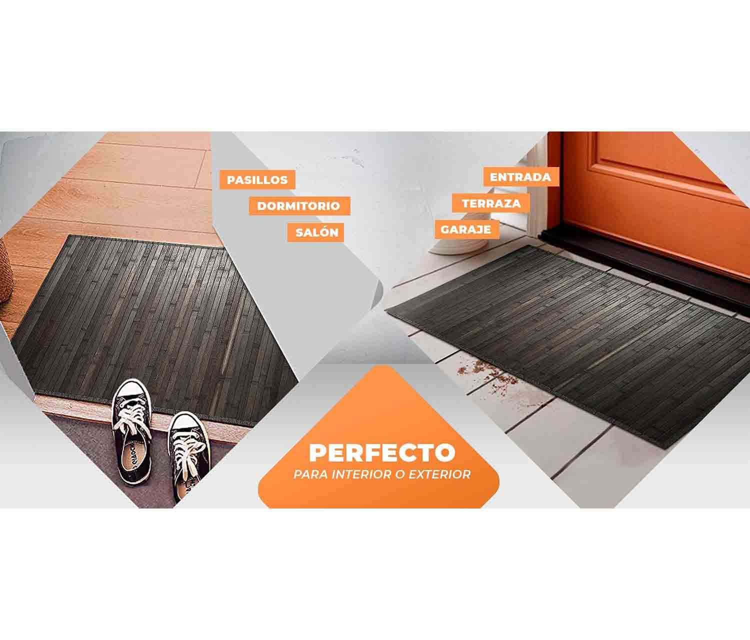 Alfombra de bambú antideslizante Uganda – Dark Grey varios tamaños - Imagen 6