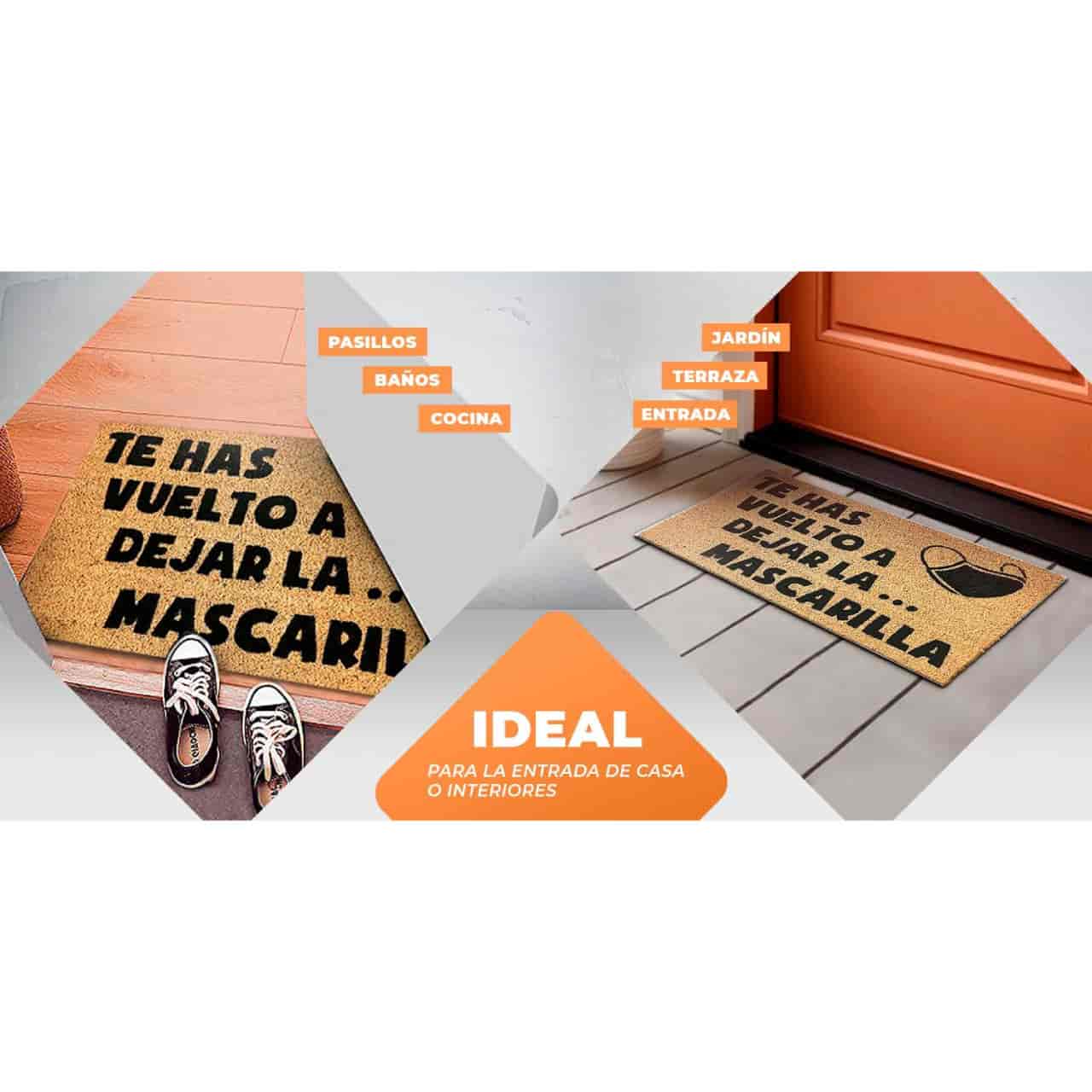 Felpudo de coco antideslizante 40x70 - Te has vuelto a dejar la mascarilla - Imagen 5