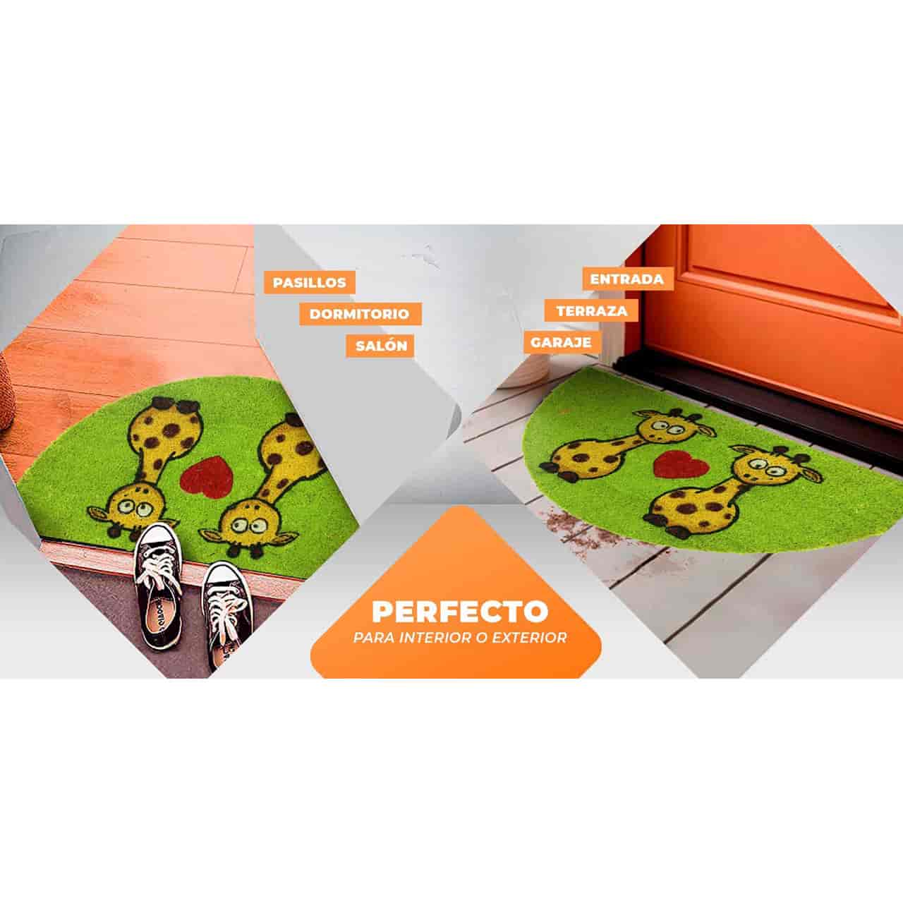 Felpudo de coco antideslizante 40x70 - Jirafas corazon - Imagen 5