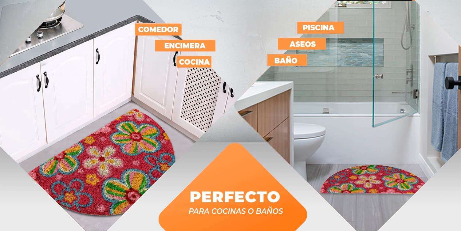 Felpudo de coco antideslizante 40x70 - Mil flores - Imagen 6