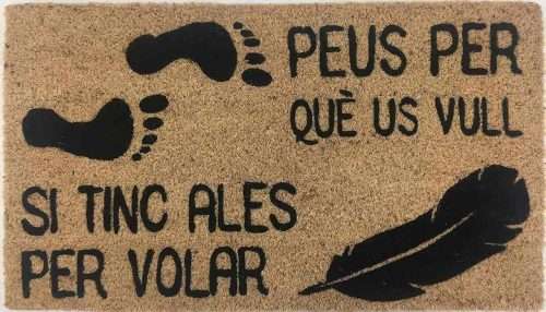 Felpudo de coco antideslizante 40x70 - Tinc Ales per Volar
