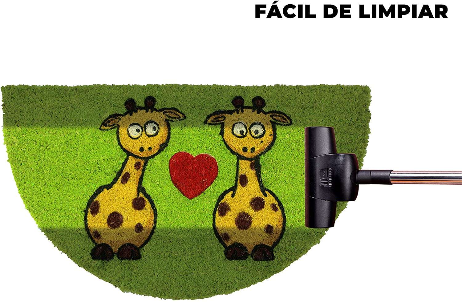 Felpudo de coco antideslizante 40x70 - Jirafas corazon - Imagen 6