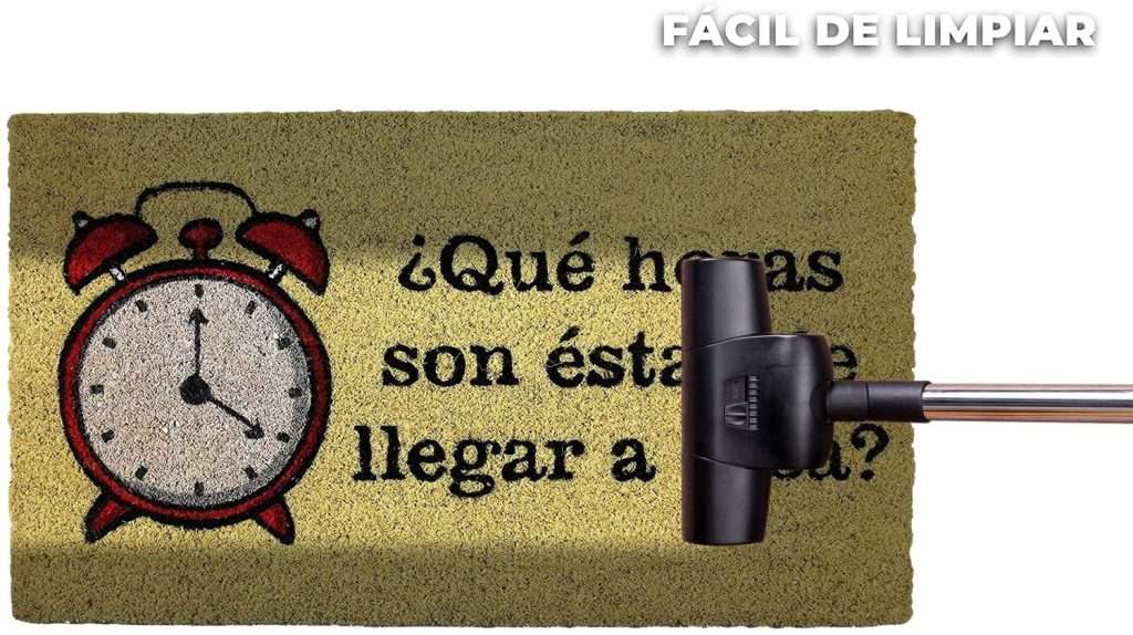 Felpudo de coco antideslizante 40x70 - ¿Que horas son estas de llegar a casa? - Imagen 6
