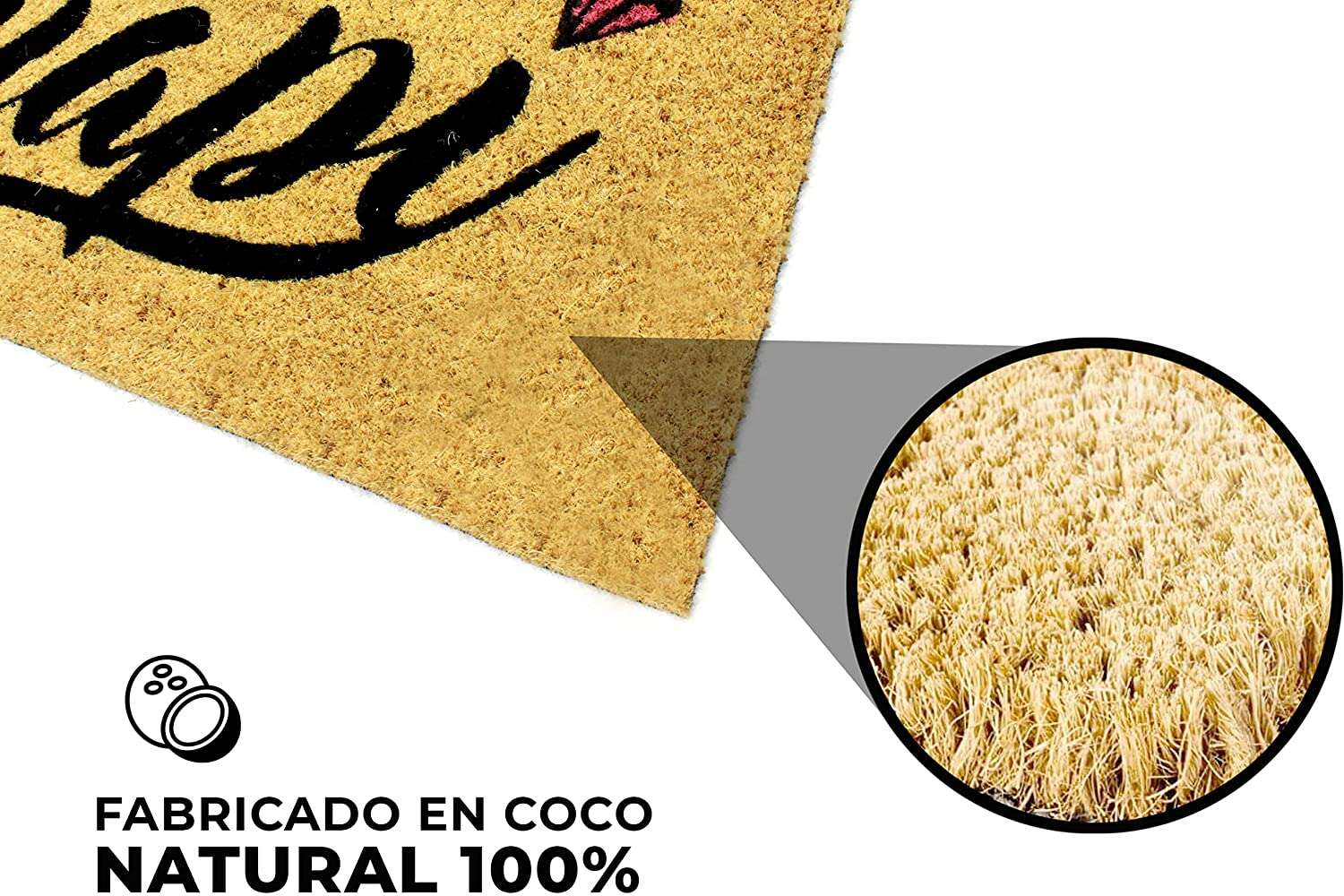 Felpudo de coco antideslizante 40x70 - Claro que si guapi - Imagen 3