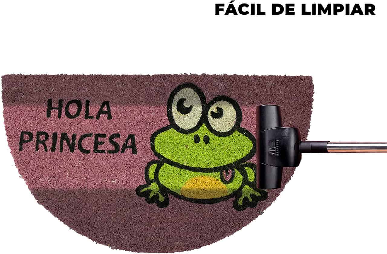 Felpudo de coco antideslizante 40x70 - Rana hola princesa - Imagen 6