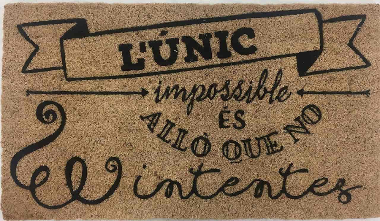 Felpudo de coco antideslizante 40x70 - L'unic impossible..
