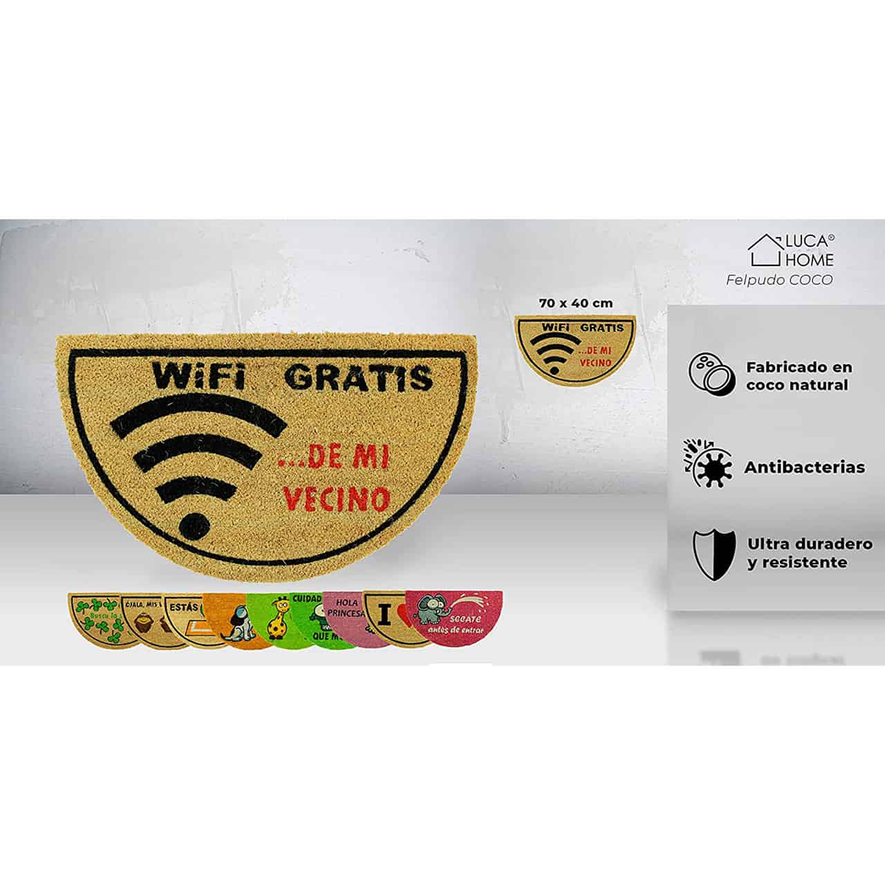 Felpudo de coco antideslizante 40x70 - Wifi gratis - Imagen 2