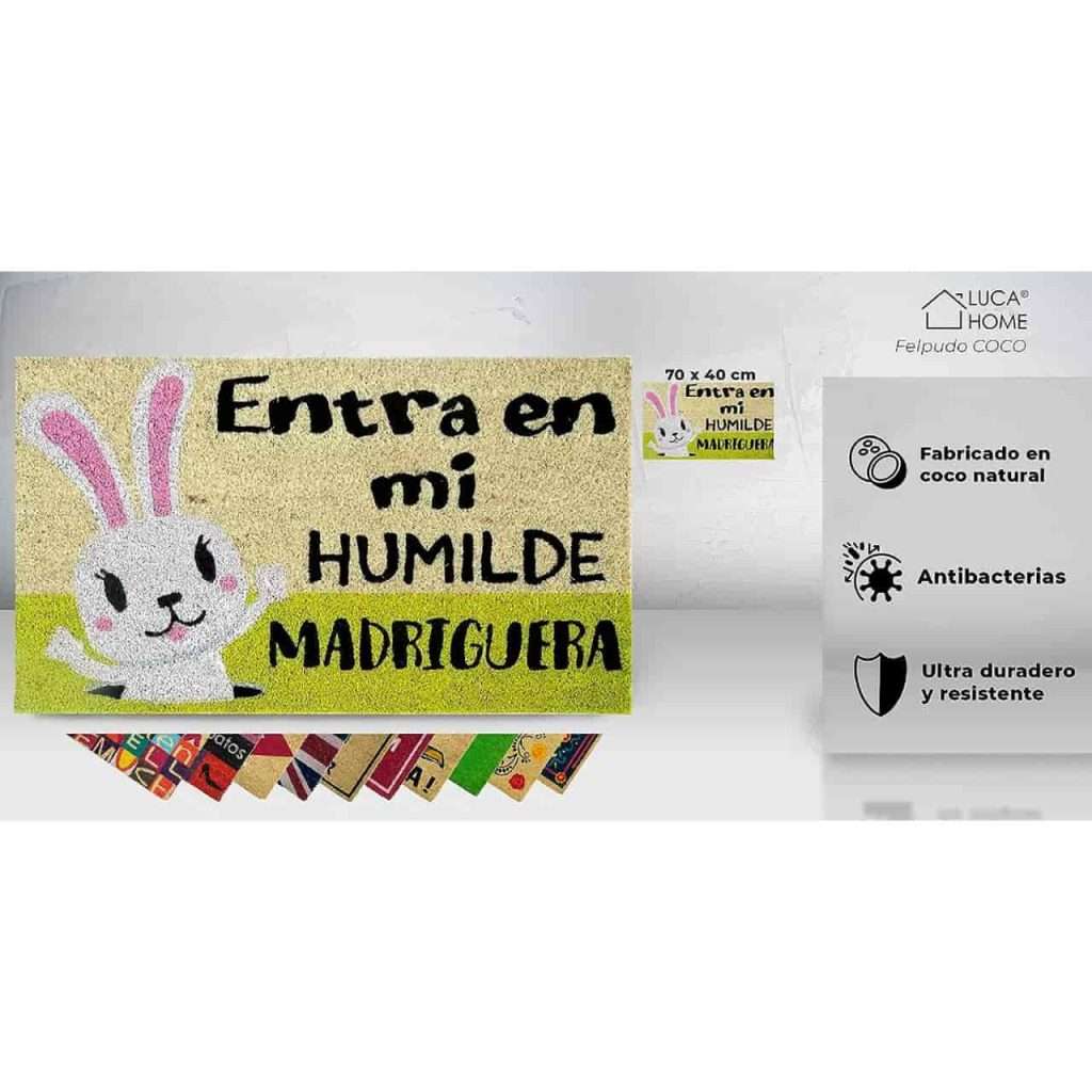 Felpudo de coco antideslizante 40x70 - Humilde Madriguera - Imagen 2
