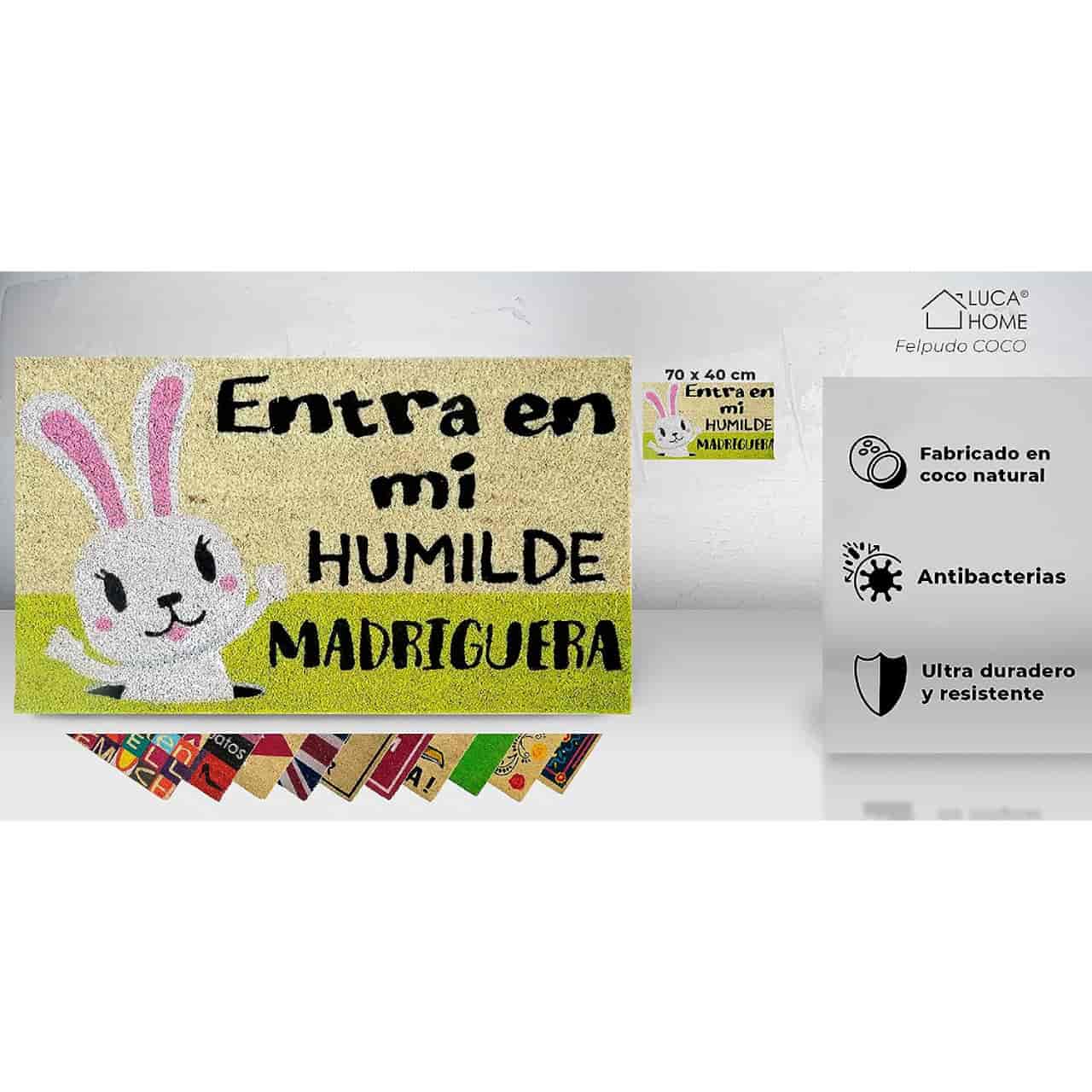 Felpudo de coco antideslizante 40x70 - Humilde Madriguera - Imagen 2