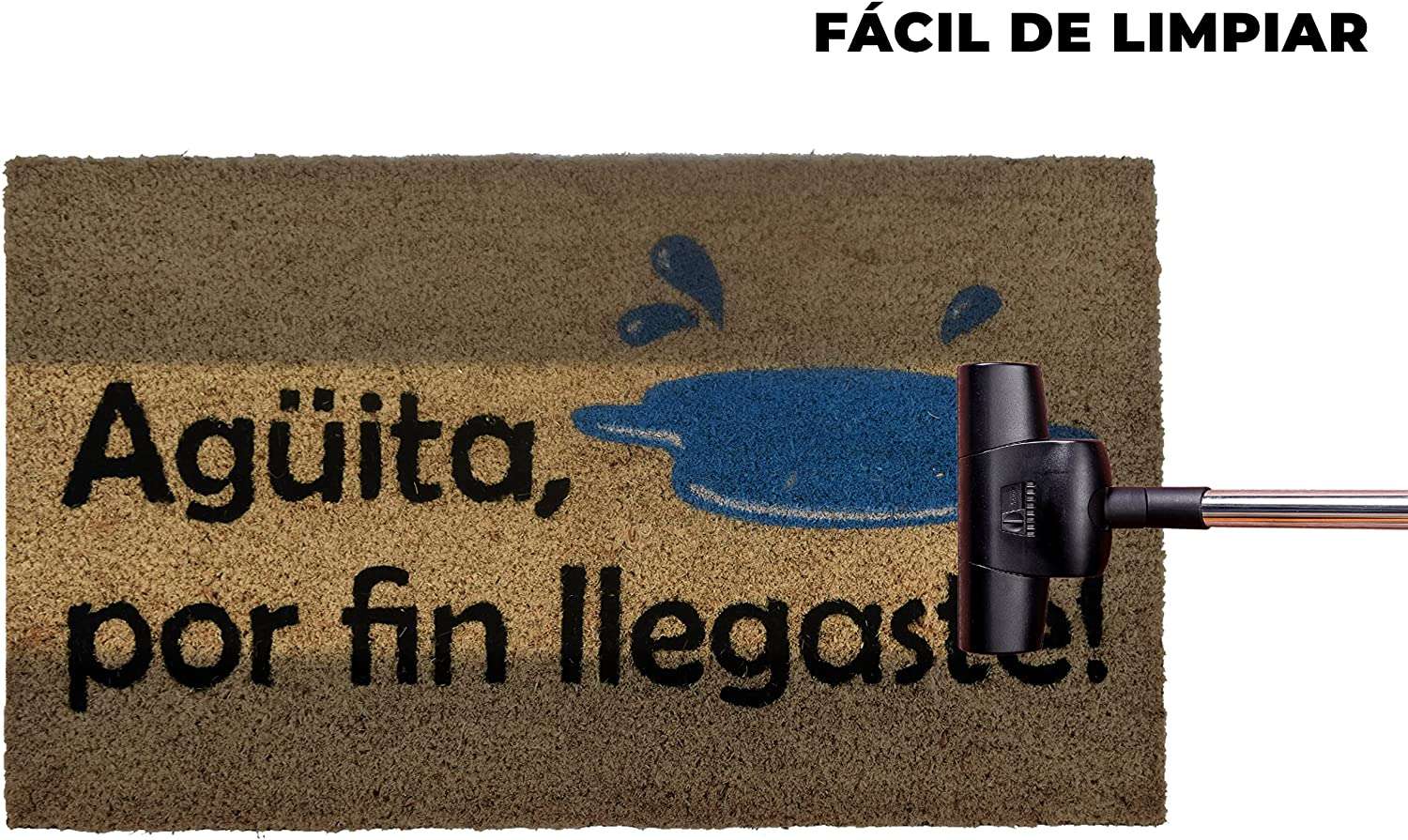 Felpudo de coco antideslizante 40x70 - Aguita por fin llegaste - Imagen 6