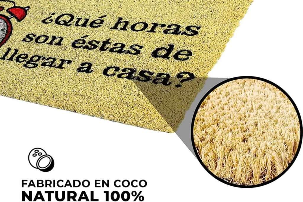 Felpudo de coco antideslizante 40x70 - ¿Que horas son estas de llegar a casa? - Imagen 3