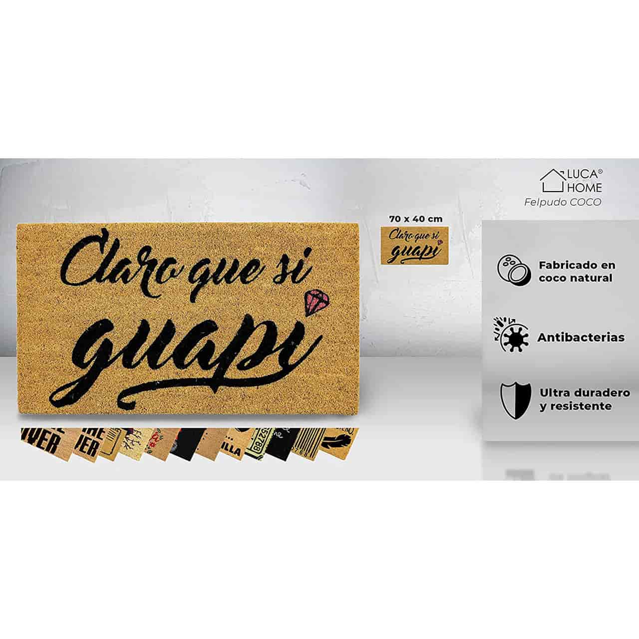Felpudo de coco antideslizante 40x70 - Claro que si guapi - Imagen 2
