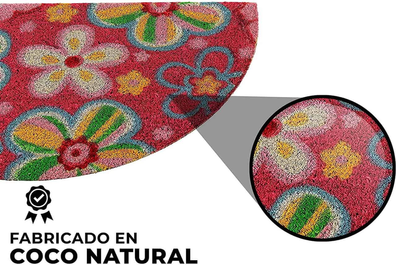 Felpudo de coco antideslizante 40x70 - Mil flores - Imagen 3