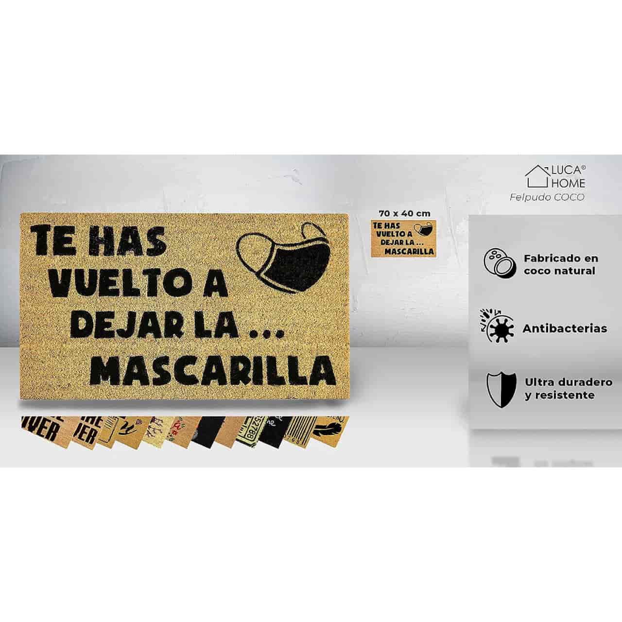Felpudo de coco antideslizante 40x70 - Te has vuelto a dejar la mascarilla - Imagen 2