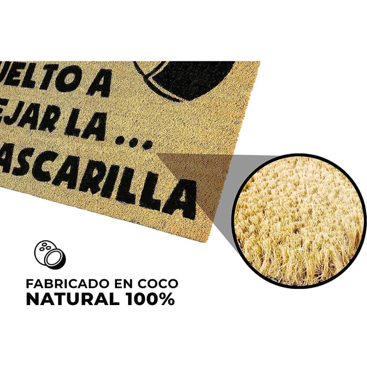 Felpudo de coco antideslizante 40x70 - Te has vuelto a dejar la mascarilla - Imagen 3