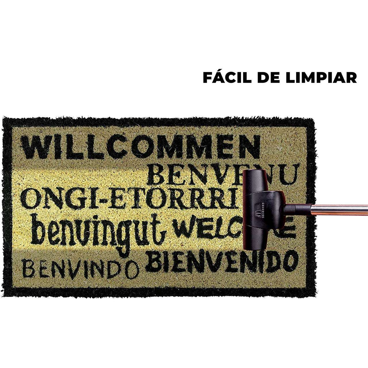 Felpudo de coco antideslizante 40x70 - Bienvenido en varios idiomas - Imagen 7