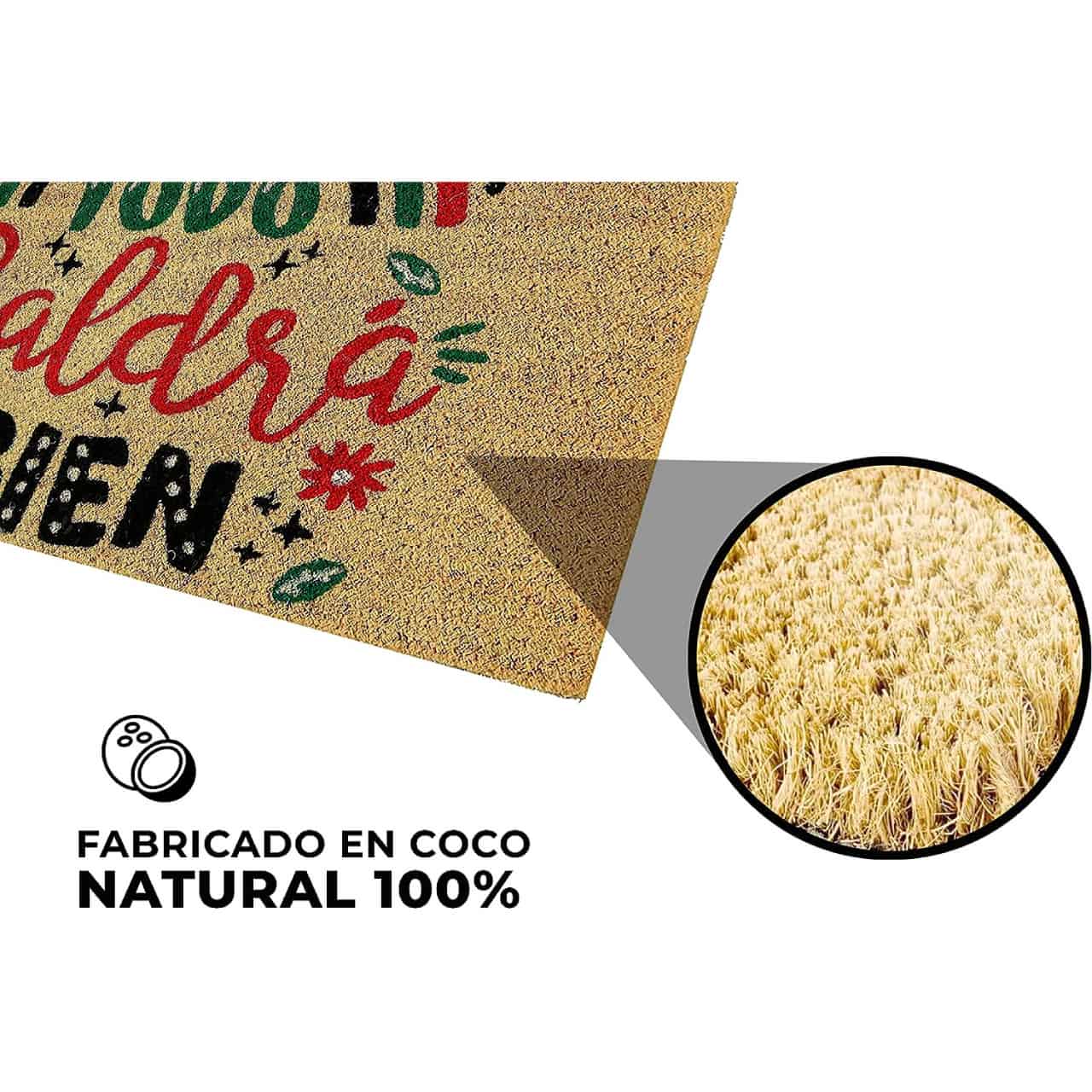 Felpudo de coco antideslizante 40x70 - Todo saldrá bien - Imagen 3