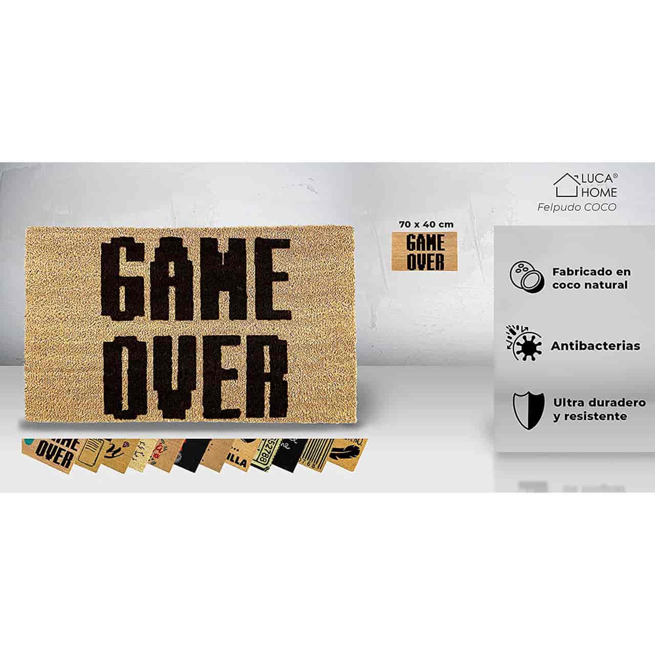 Felpudo de coco antideslizante 40x70 - Game Over - Imagen 2