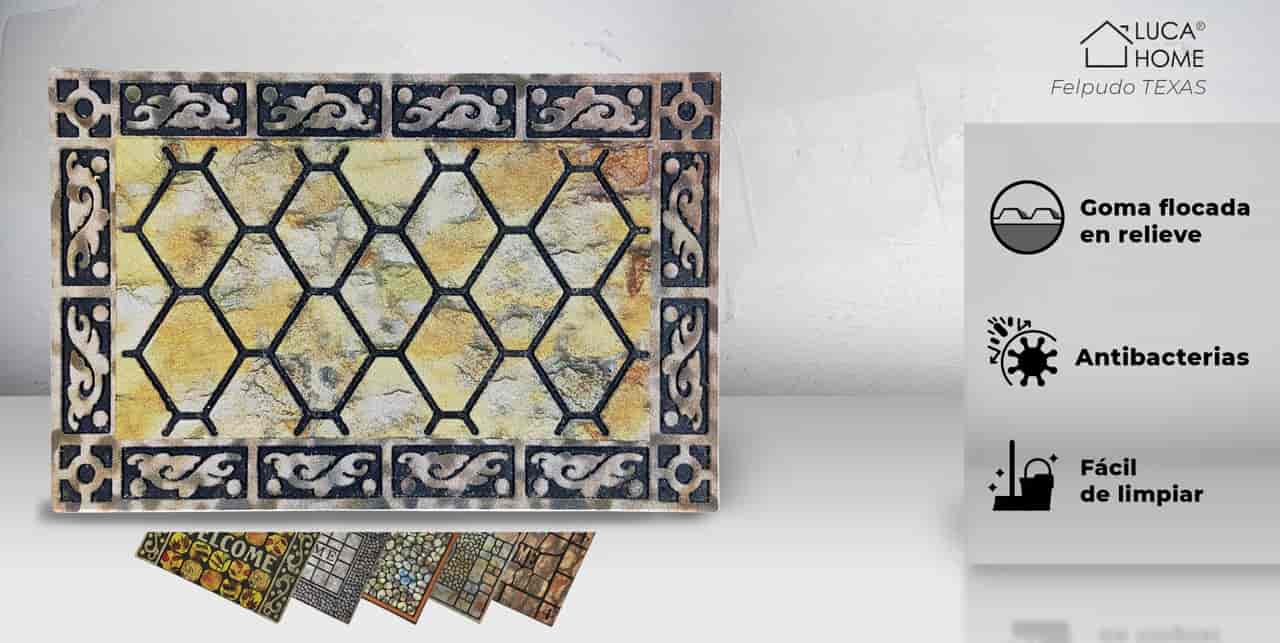 Felpudo goma flocada 45x75 antideslizante Texas - Imagen 2
