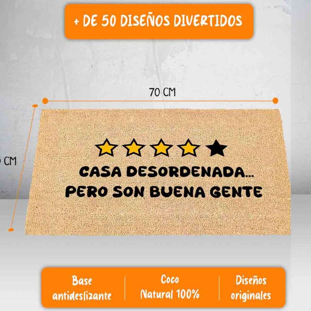 Felpudo de fibra de coco con divertido y gracioso diseño