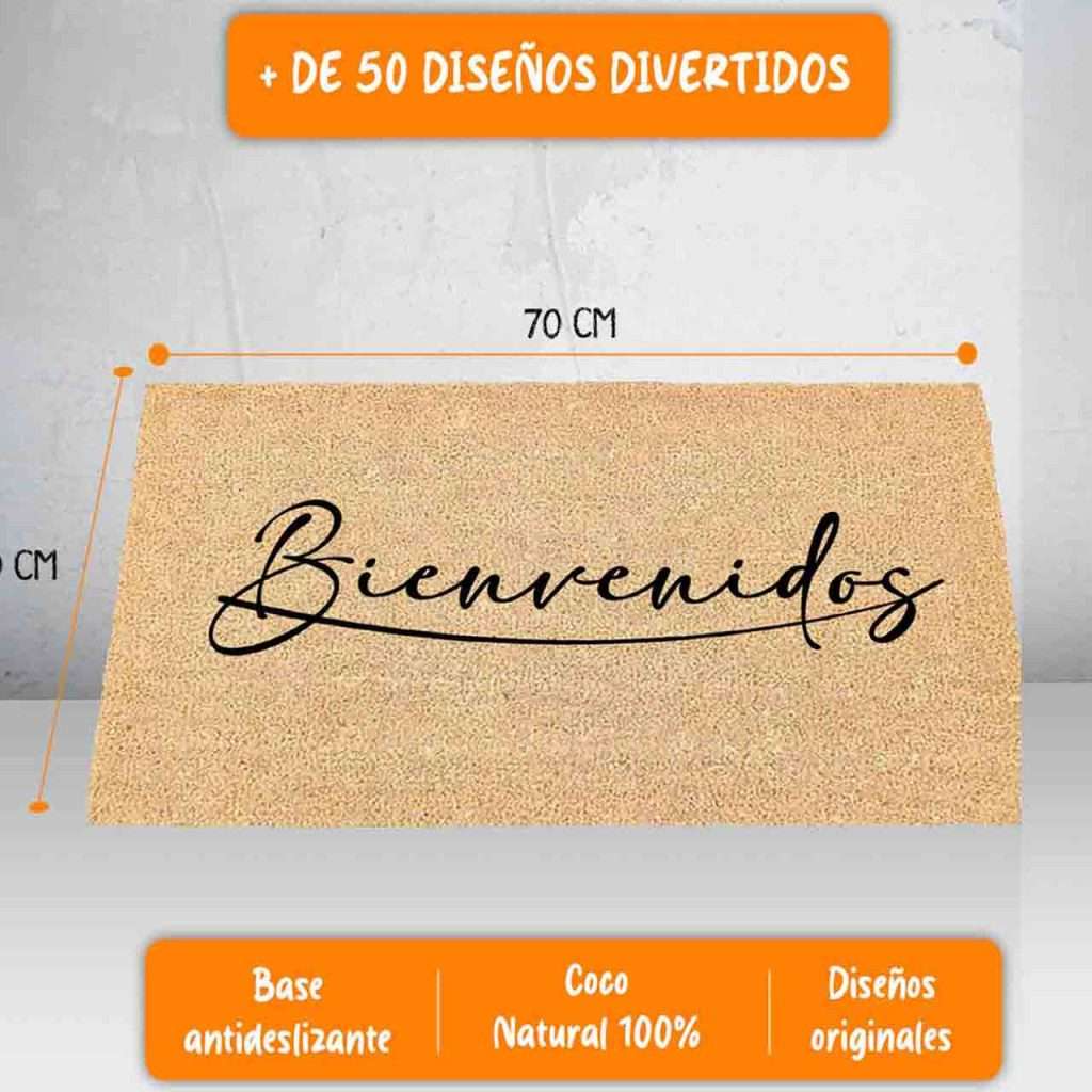 Felpudo de coco dibujo Bienvenidos 2 40x70 | Luca Home - Imagen 2