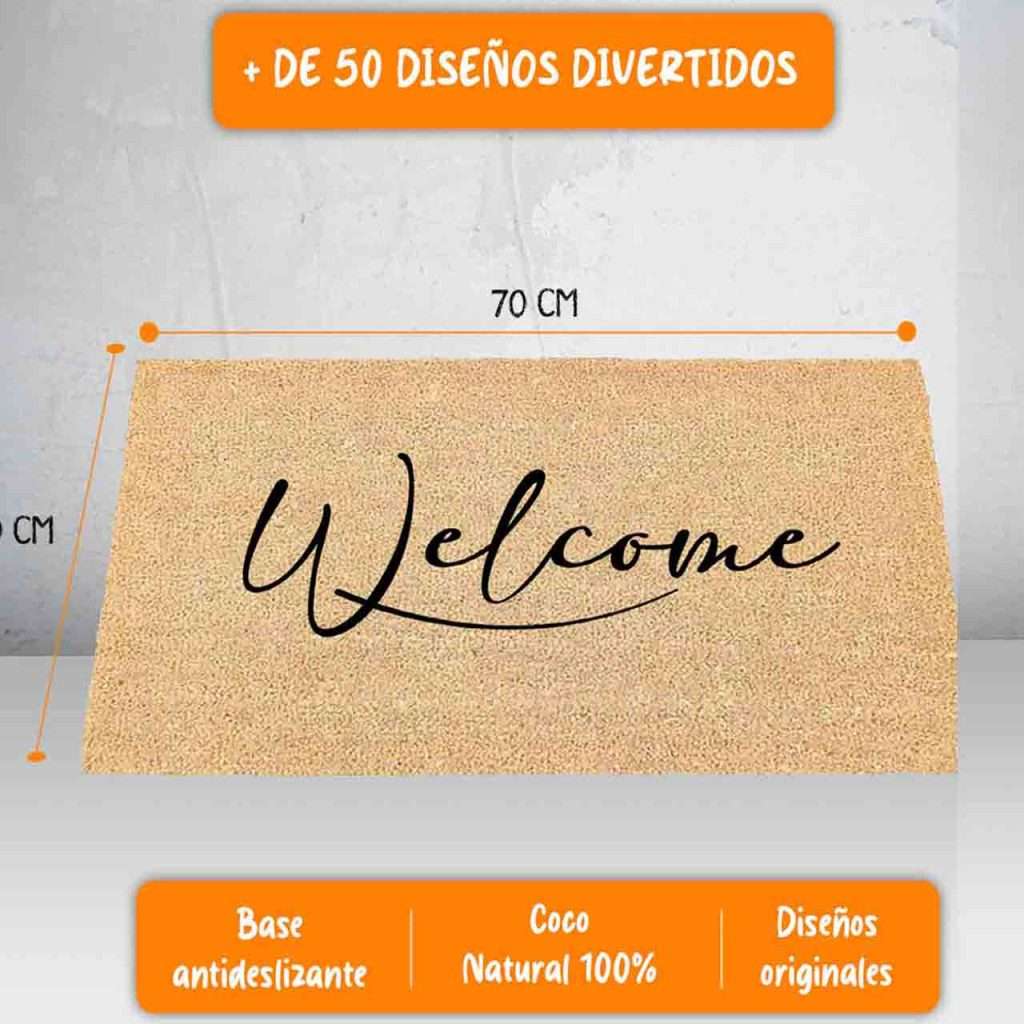 Felpudo de coco dibujo Welcome 40x70 | Luca Home - Imagen 2