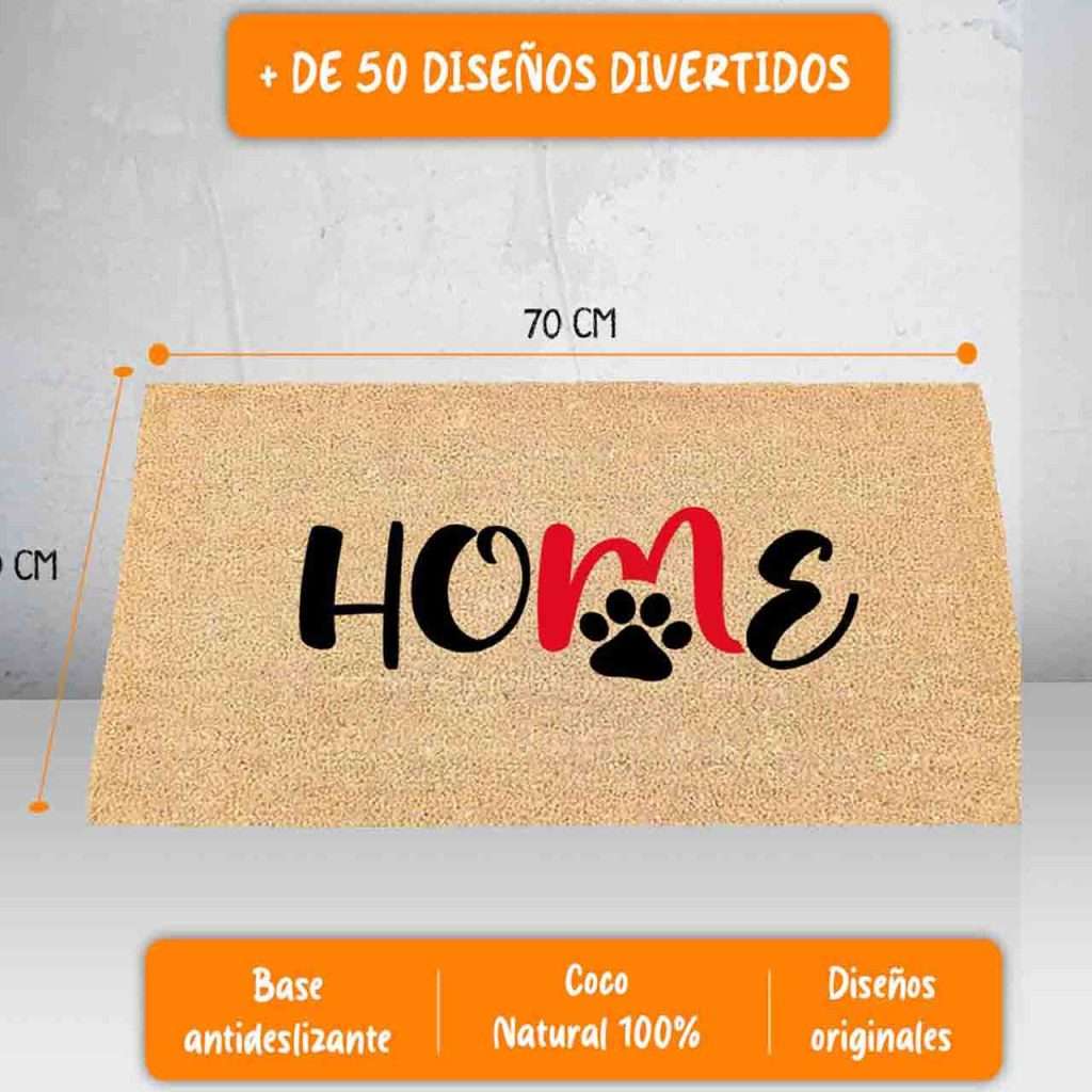 Felpudo de coco con diseño de patita de perro