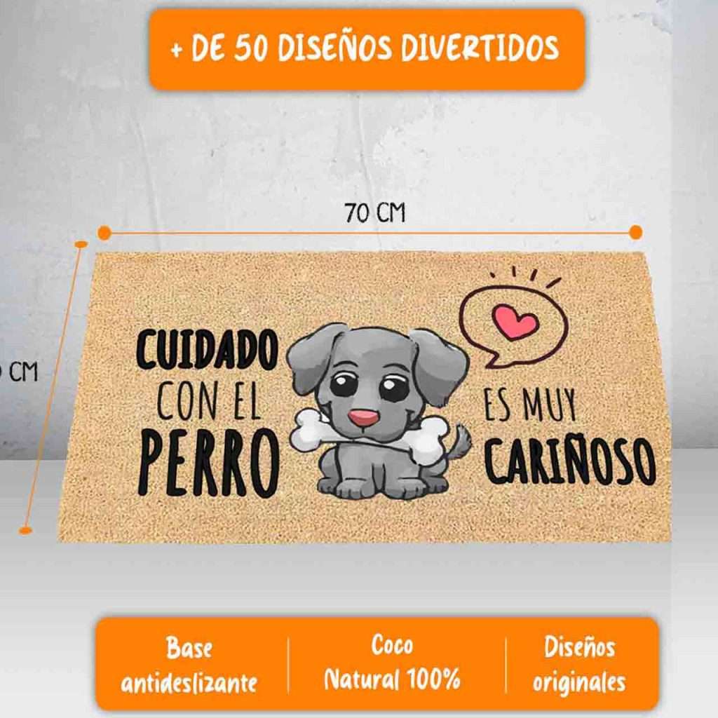 Felpudo de perro cariñoso fabricado en coco