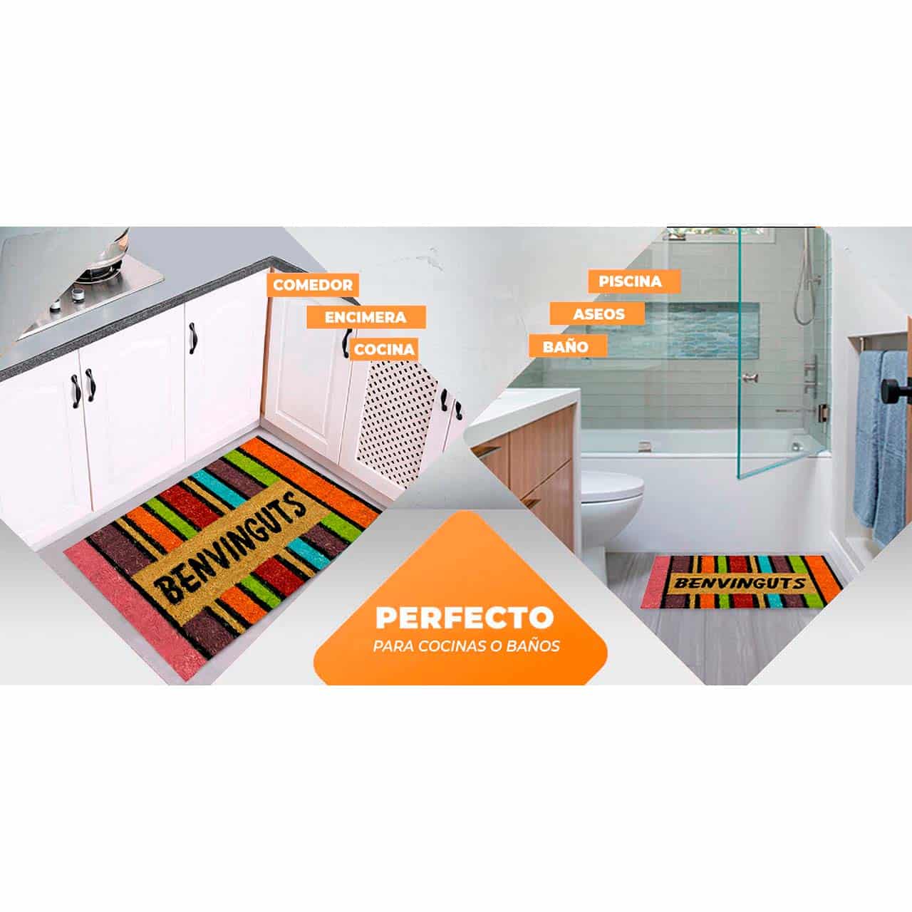 Felpudo de coco antideslizante 40x70 - Benvinguts - Imagen 5