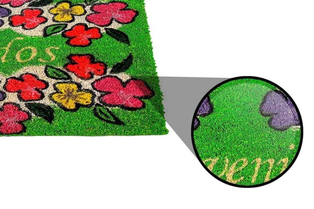 Felpudo de coco antideslizante 40x70 - Bienvenido flores - Imagen 3
