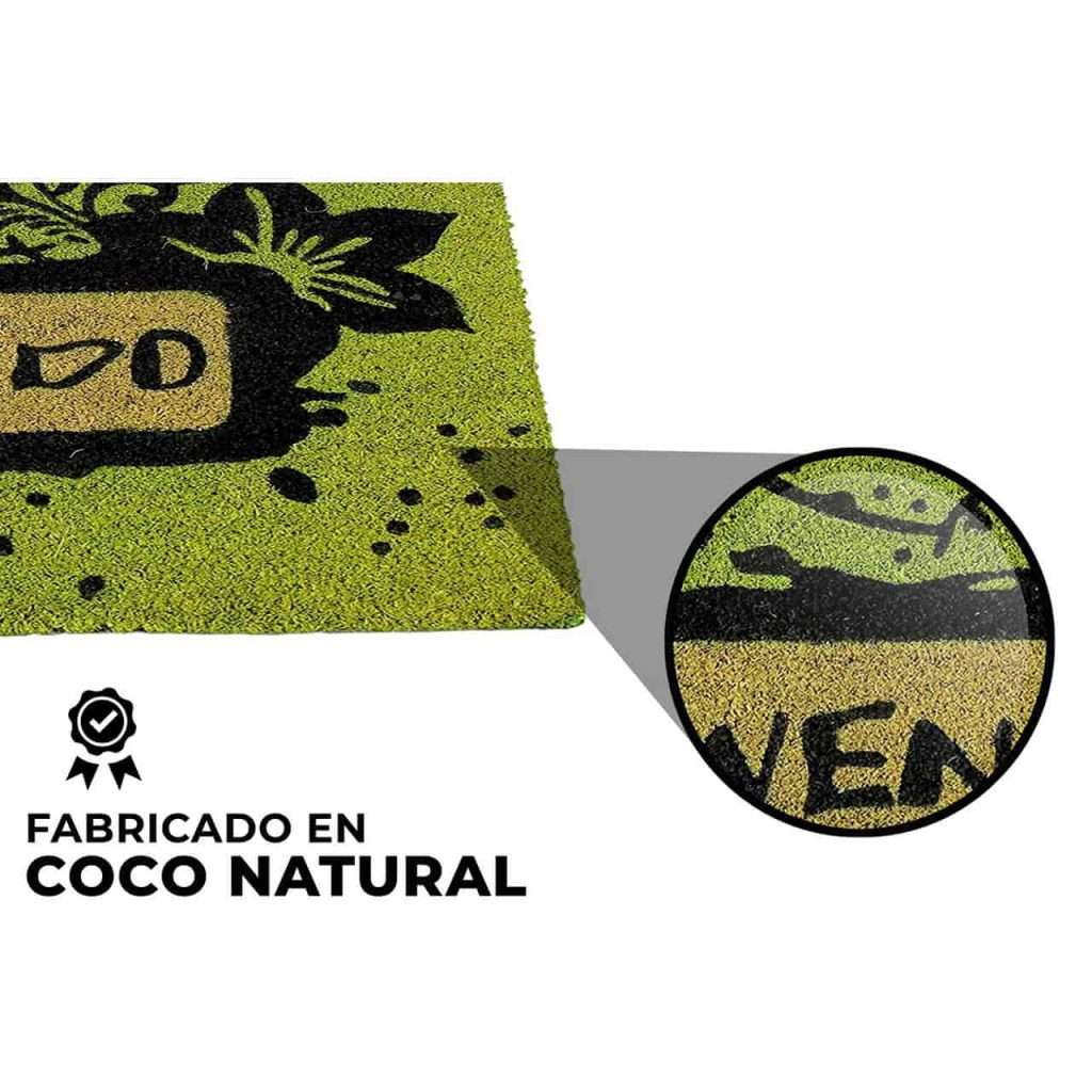 Felpudo de coco antideslizante 40x70 - Bienvenido verde - Imagen 3