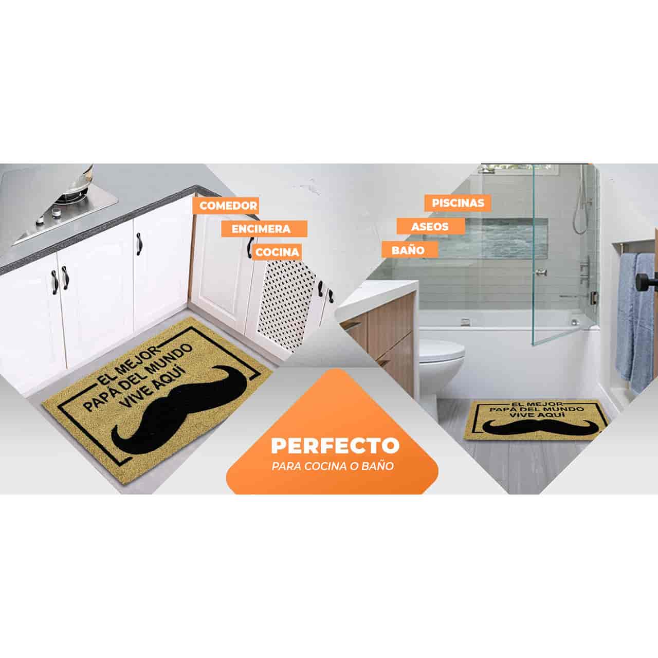 Felpudo de coco antideslizante 40x70 - Feliz día Papá - Imagen 6